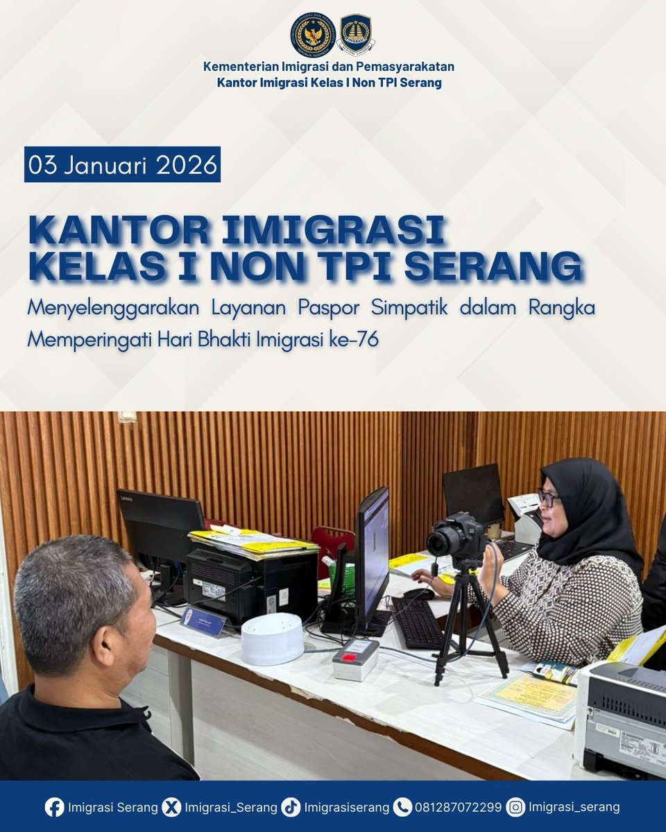 Layanan Paspor Simpatik Dibuka oleh Imigrasi Serang pada Hari Bhakti Imigrasi ke-76